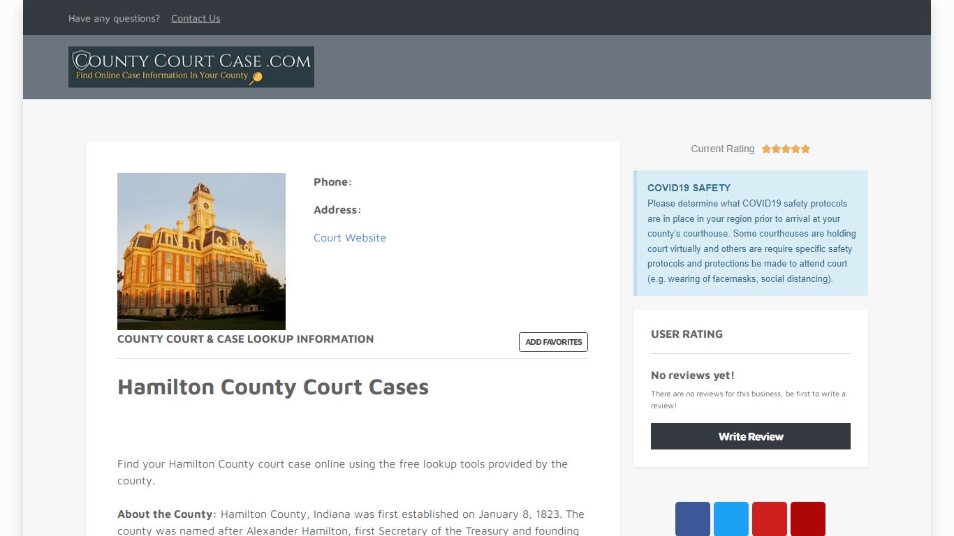 Hamilton County | County Court Case Search & Lookup | CountyCourtCase ...