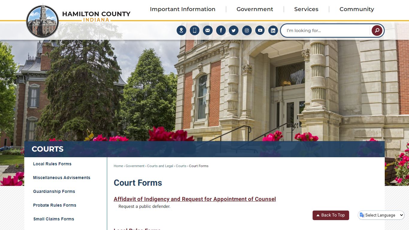 Court Forms | Hamilton County, IN