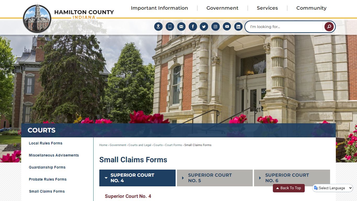 Small Claims Forms | Hamilton County, IN